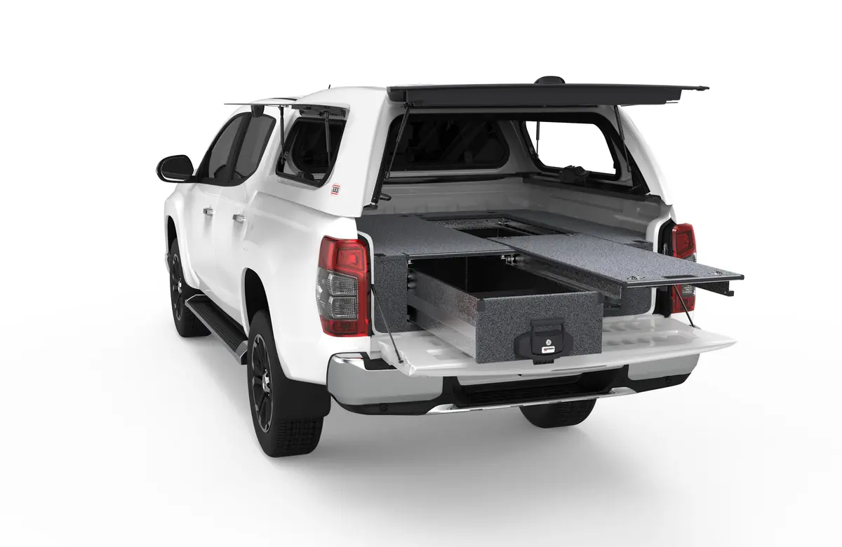 Mitsubishi Triton (2019-2024) Mr 4Wd Interiors Single Roller Floor Drawers Dual Cab 1