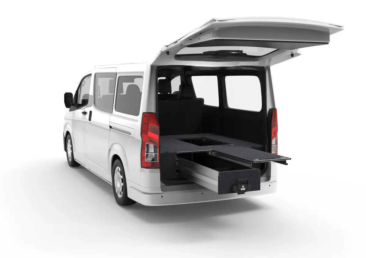 Toyota Hiace (2019-2025) Rear Access 4Wd Interiors Single Roller Floor Drawers Van 1