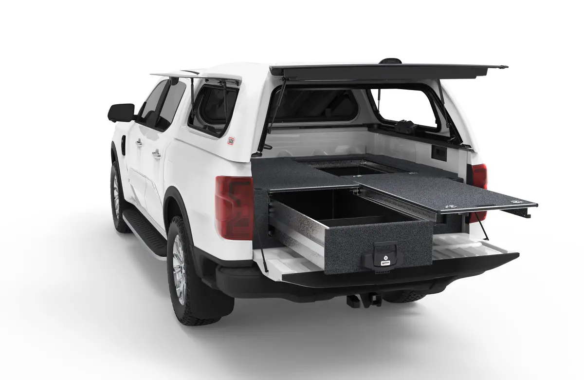 Ford Ranger (2022-2027) Next Gen 4Wd Interiors Single Roller Floor Drawers Dual Cab 1