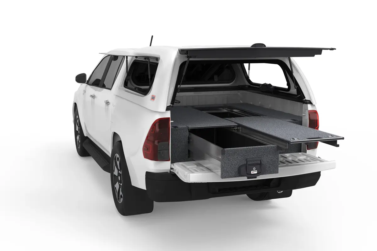 Toyota Hilux (2021-2025) N80 Gun 4Wd Interiors Single Roller Floor Drawers Dual Cab 1