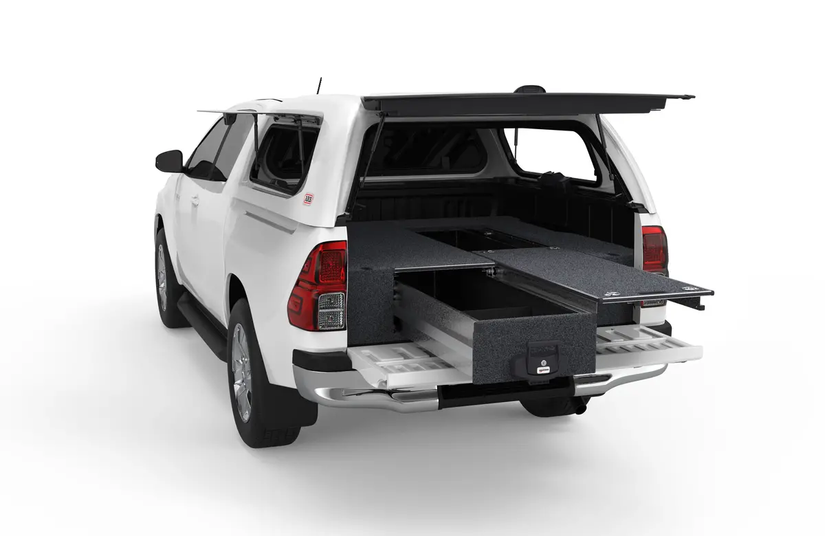 Toyota Hilux (2015-2021) N80 Gun 4Wd Interiors Single Roller Floor Drawers Extra Cab 1