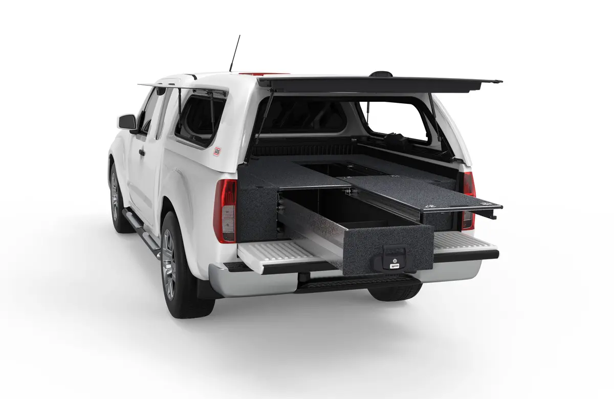 Nissan Navara (2005-2015) D40 Rx 4Wd Interiors Single Roller Floor Drawers King/Extra Cab 1