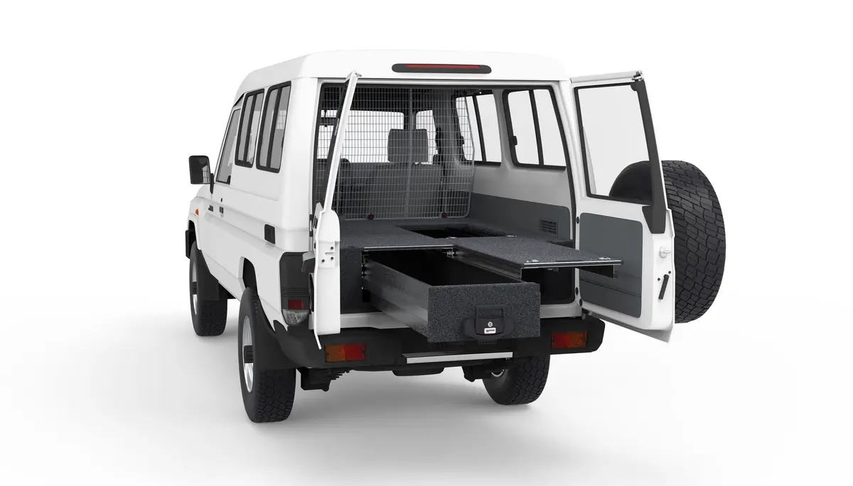 Toyota Landcruiser 78 Series (2022-2027) V8 Workmate Troop Carrier 4Wd Interiors Single Roller Floor Drawers 1