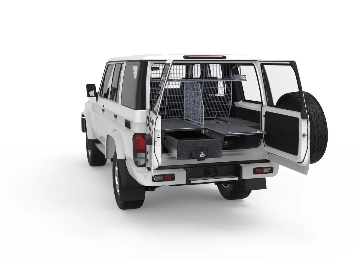 Toyota Landcruiser 76 Series (2022-2027) 4Wd Interiors Single Roller Floor Drawers 1