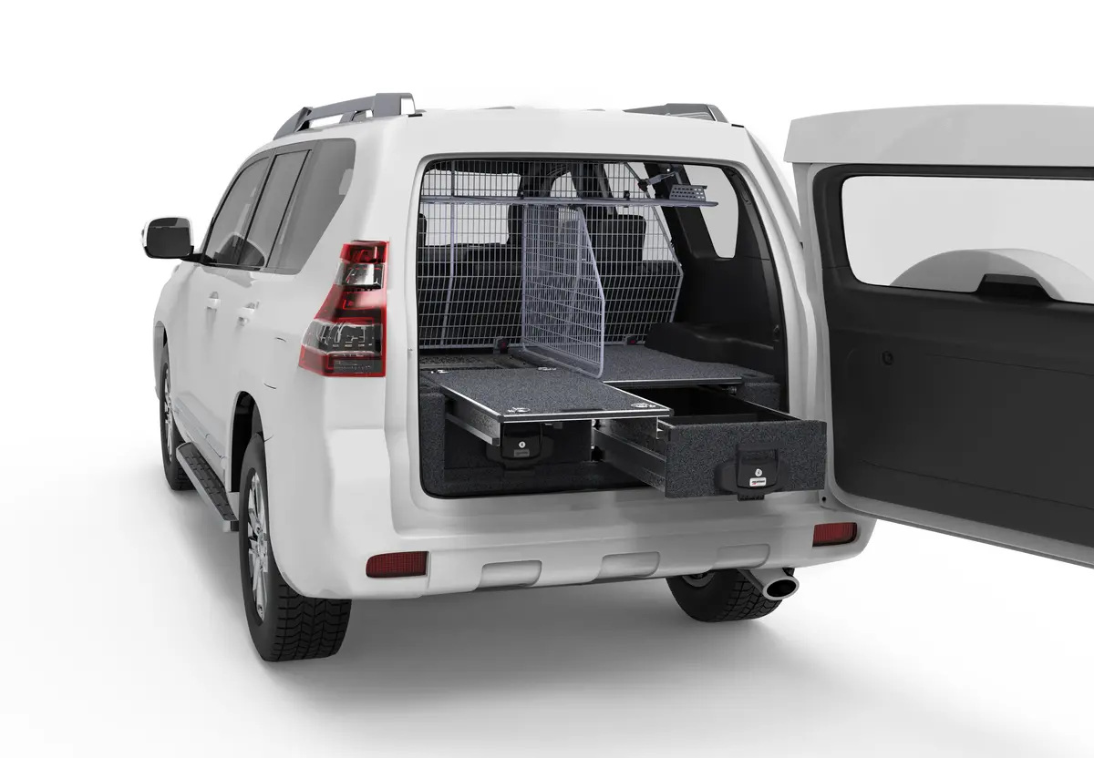 Toyota Prado 150 Series (2009-2025) Gxl/Vx/Kakadu 4Wd Interiors Single Roller Floor Drawers 1