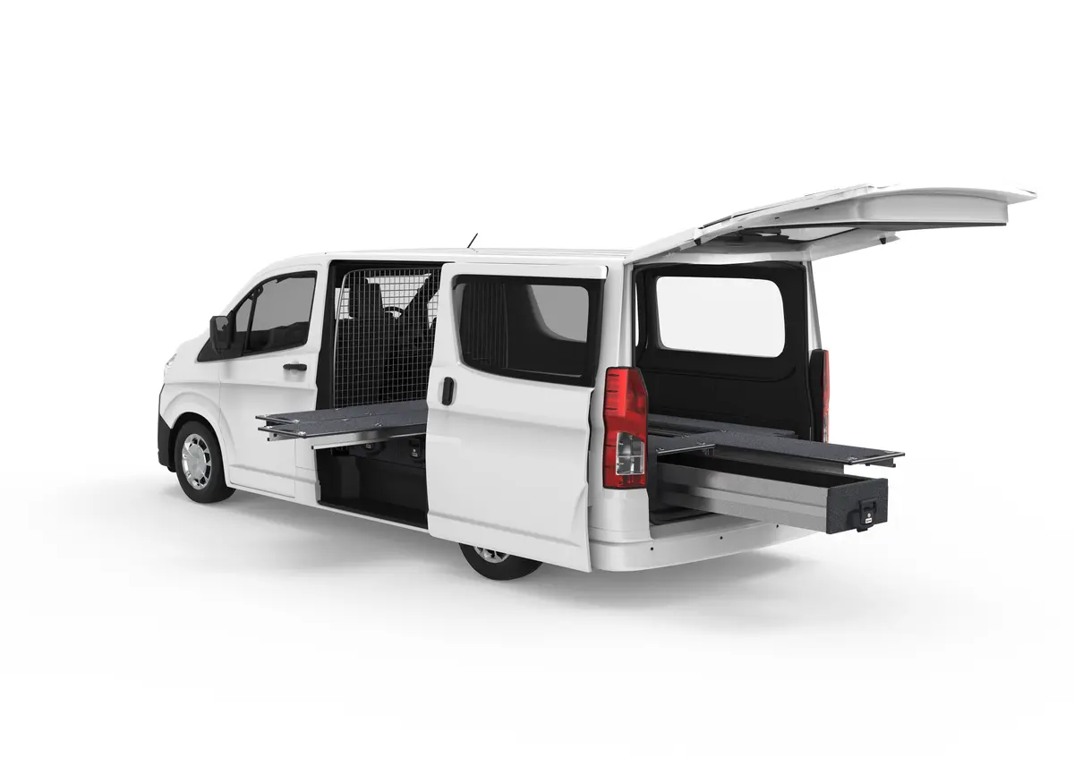 Toyota Hiace (2019-2025) Full Van 4Wd Interiors Dual Roller Floor Side Drawers & Single Roller Floor Rear Drawers Van 1