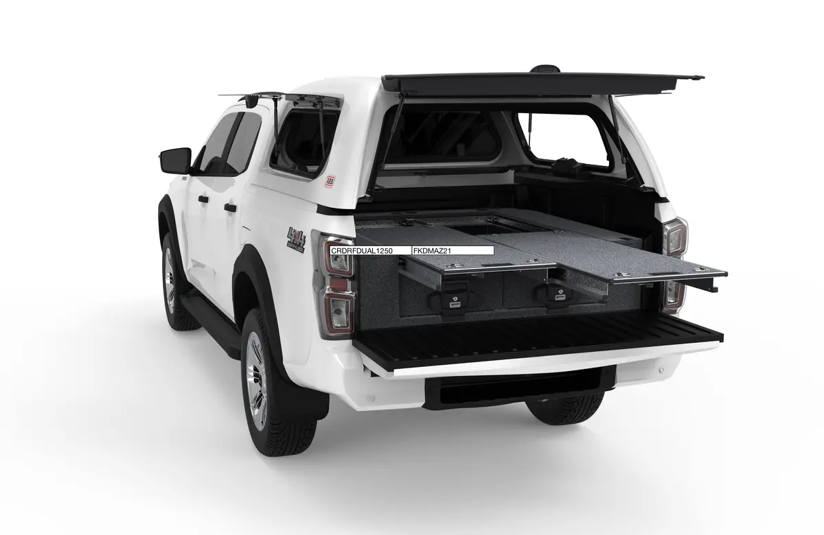 Isuzu D-Max (2020-2027) 4Wd Interiors Dual Roller Floor Drawers Dual Cab 1