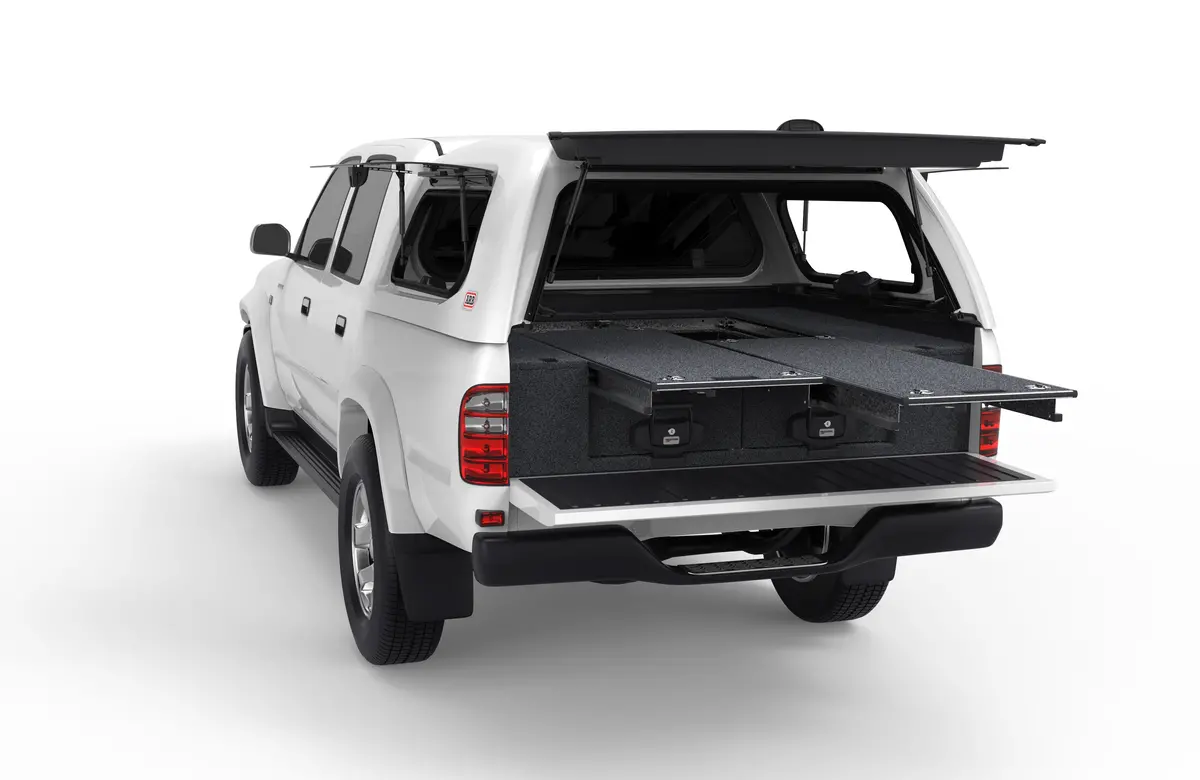 Toyota Hilux (1997-2005) 4Wd Interiors Dual Roller Floor Drawers Dual Cab 1