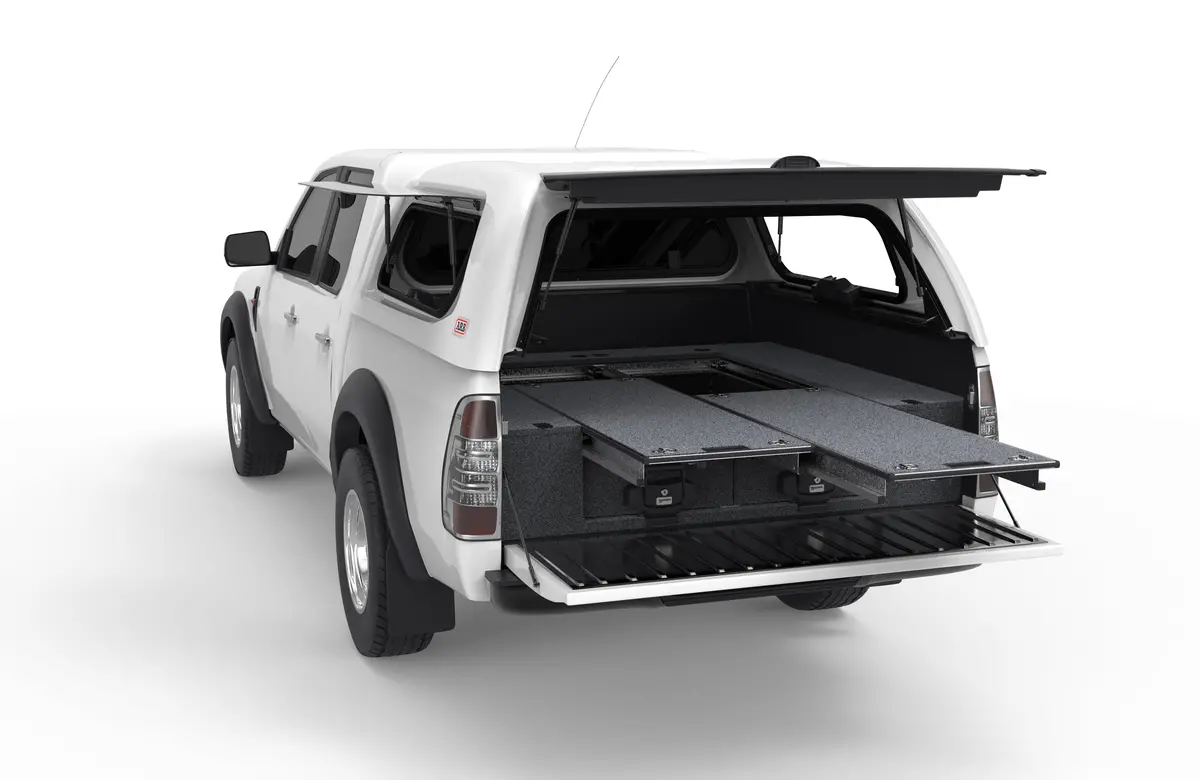 Ford Ranger (2006-2011) 4Wd Interiors Dual Roller Floor Drawers Dual Cab 1