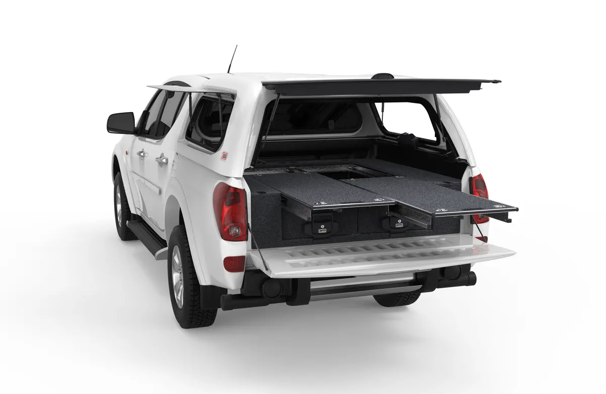 Mitsubishi Triton (2009-2015) Mn 4Wd Interiors Dual Roller Floor Drawers Dual Cab 1