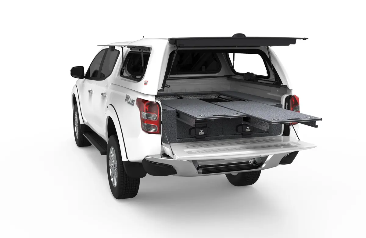 Mitsubishi Triton (2015-2018) Mq 4Wd Interiors Dual Roller Floor Drawers Dual Cab 1