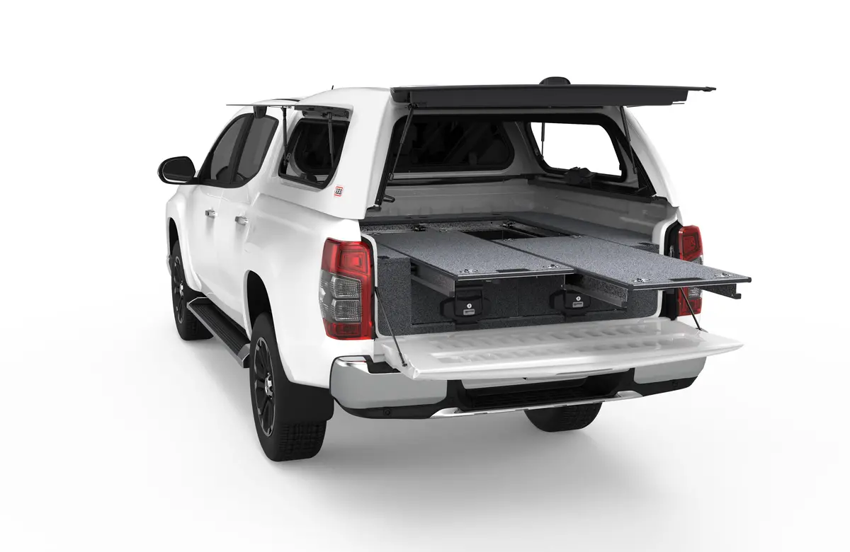 Mitsubishi Triton (2019-2024) Mr 4Wd Interiors Dual Roller Floor Drawers Dual Cab 1
