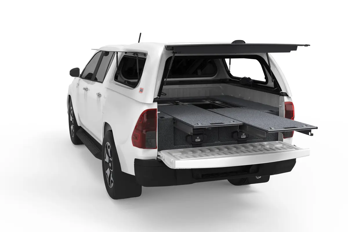 Toyota Hilux (2015-2021) N80 Gun 4Wd Interiors Dual Roller Floor Drawers Dual Cab 1