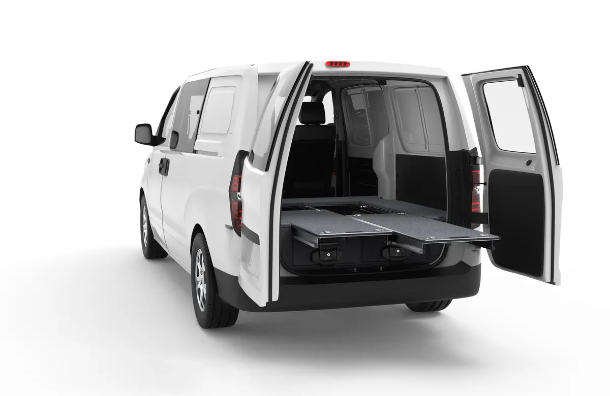 Hyundai Iload (2009-2021) Rear Access 4Wd Interiors Dual Roller Floor Drawers Van 1