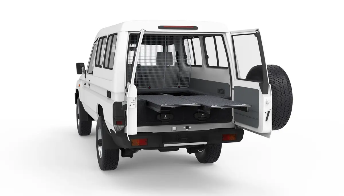 Toyota Landcruiser 78 Series (2022-2027) V8 Workmate Troop Carrier 4Wd Interiors Dual Roller Floor Drawers 1