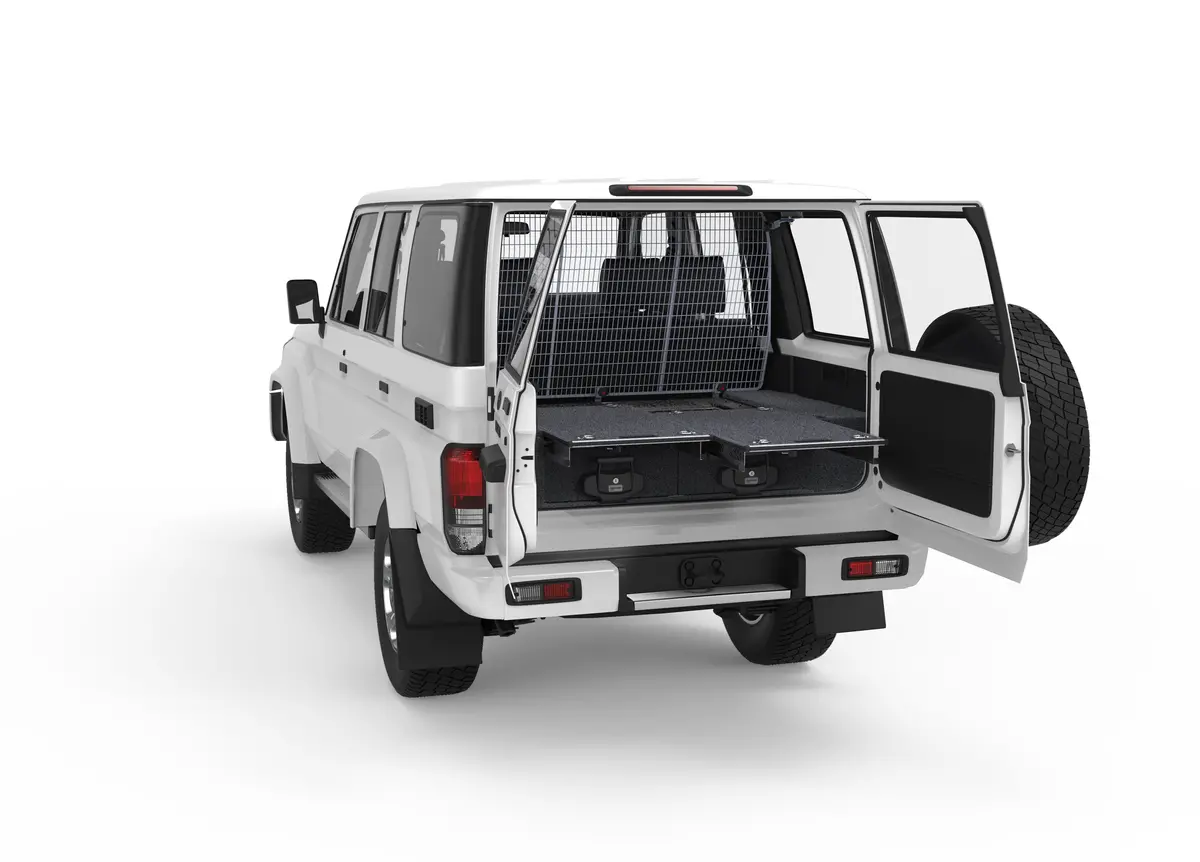 Toyota Landcruiser 76 Series (2022-2027) 4Wd Interiors Dual Roller Floor Drawers 1