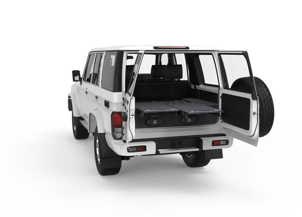 Toyota Landcruiser 76 Series (2009-2021) 4Wd Interiors Dual Roller Floor Drawers 1