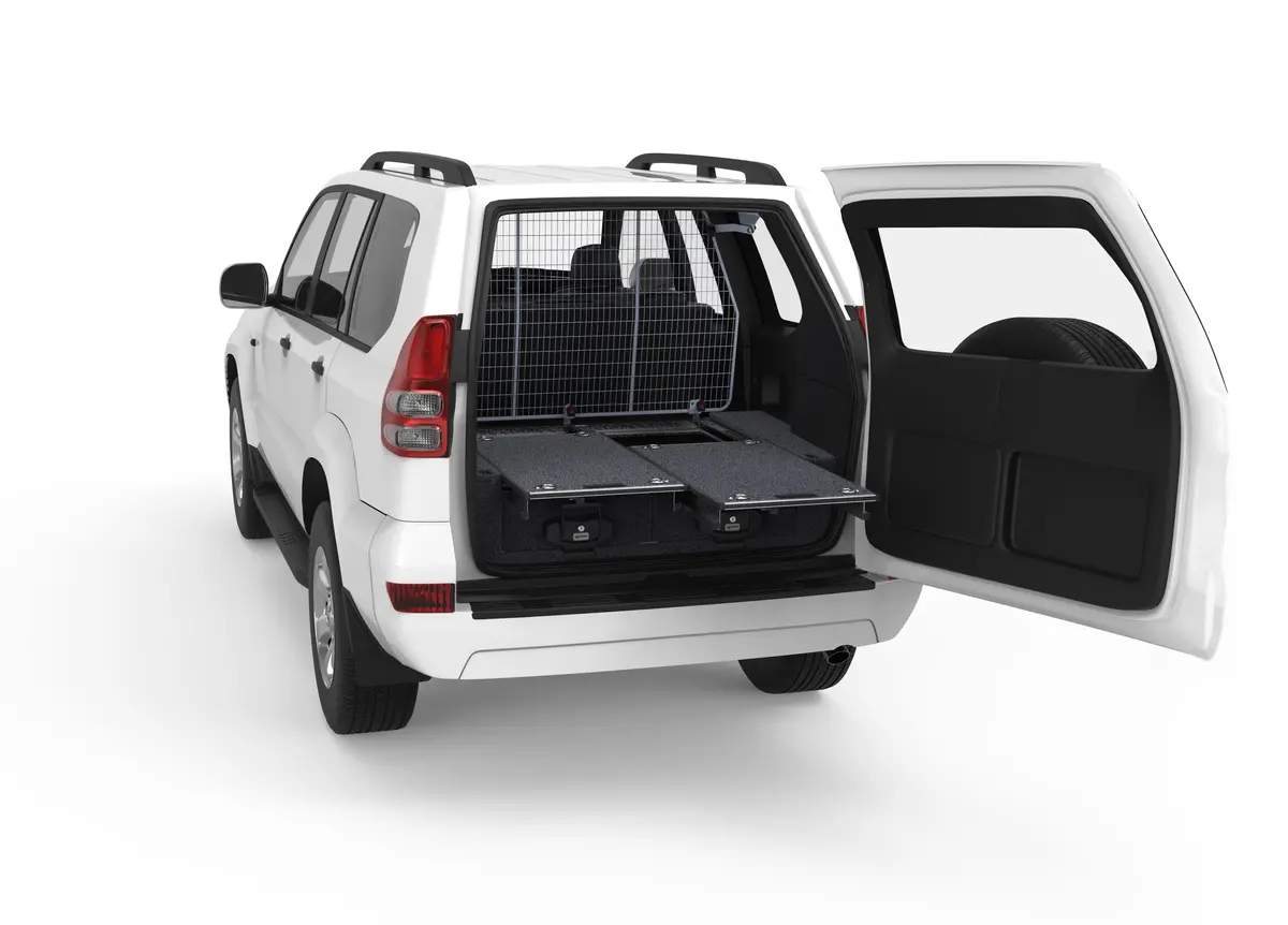 Toyota Prado 120 Series (2002-2009) Without Rear Air Con 4Wd Interiors Dual Roller Floor Drawers 1