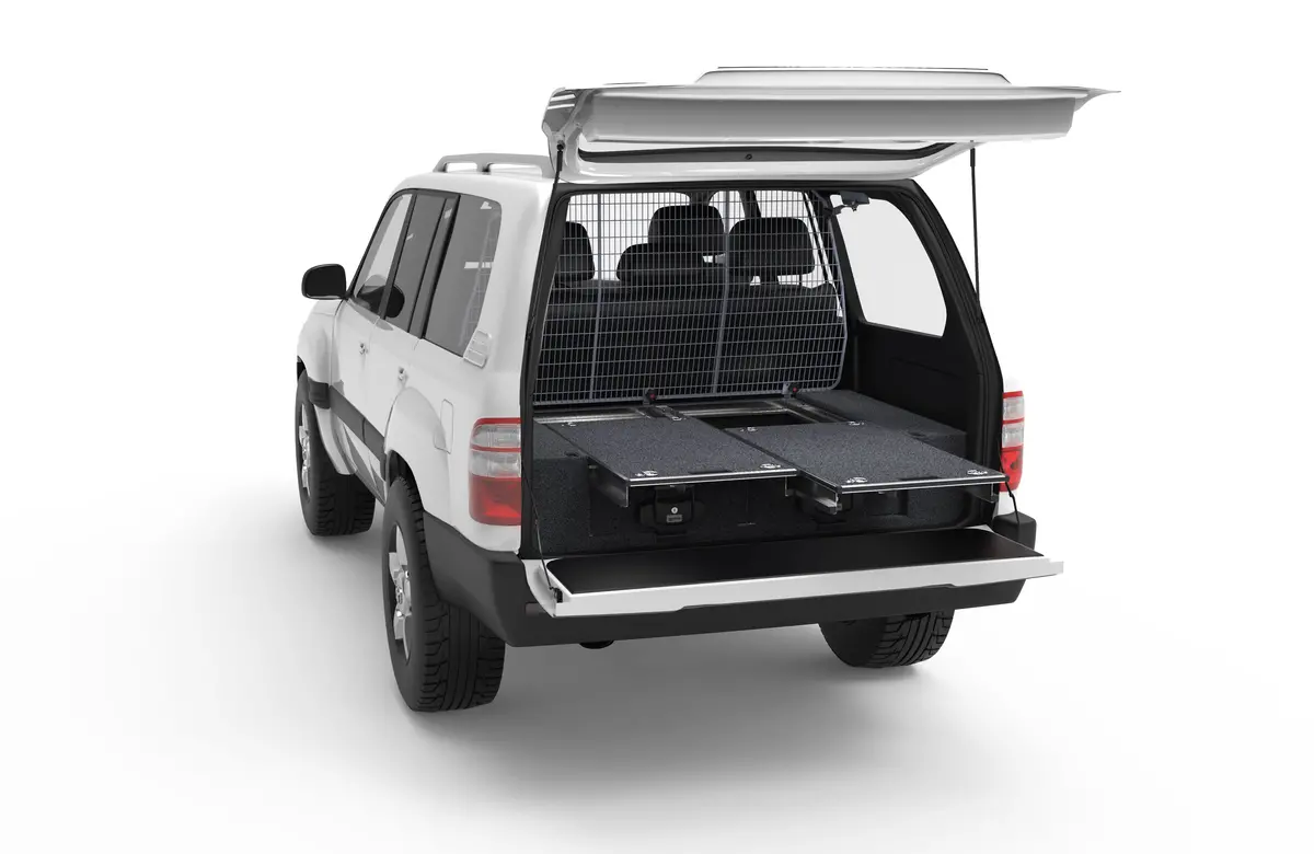 Toyota Landcruiser 100 Series (2002-2007) Gxl 4Wd Interiors Dual Roller Floor Drawers 1