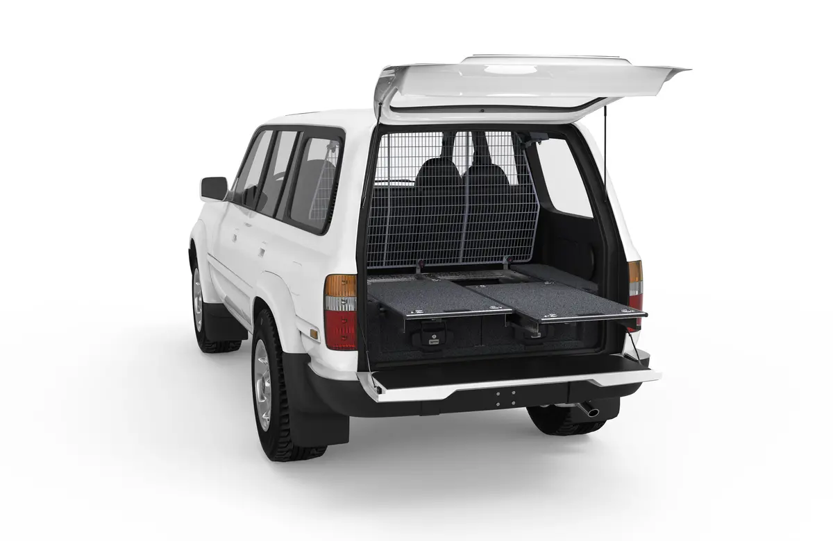 Toyota Landcruiser 80 Series (1990-1994) Gxl 4Wd Interiors Dual Roller Floor Drawers 1