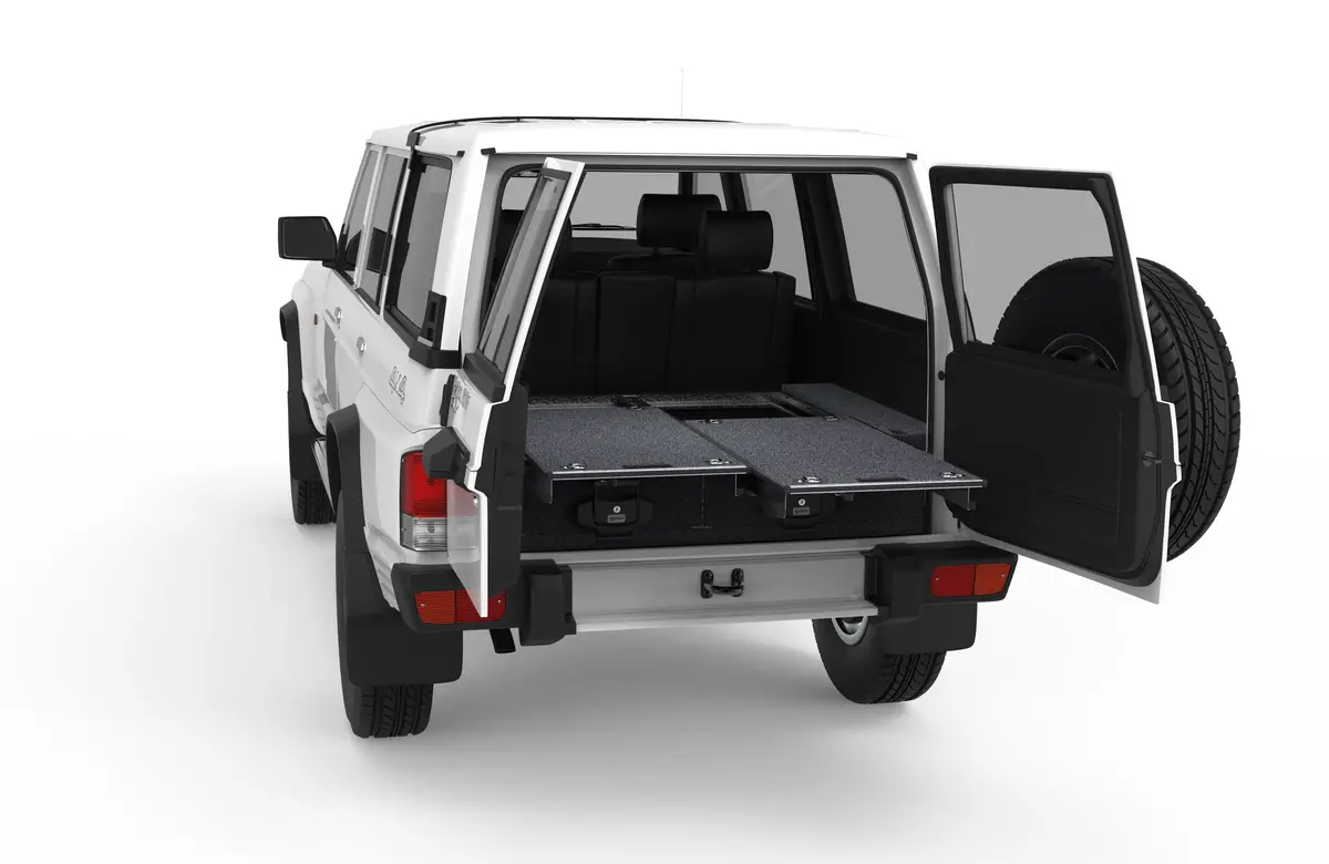 Nissan Patrol (1988-1997) Gq Swb & 4Wd Interiors Dual Roller Floor Drawers Wagon 1