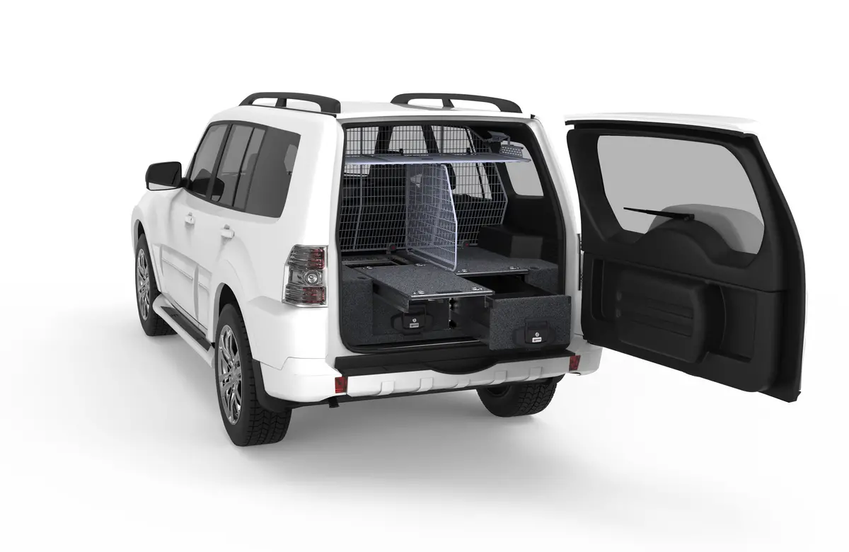 Mitsubishi Pajero (2010-2021) Platinum With Sub Woofer 4Wd Interiors Single Roller Floor Drawers Dual Cab 1