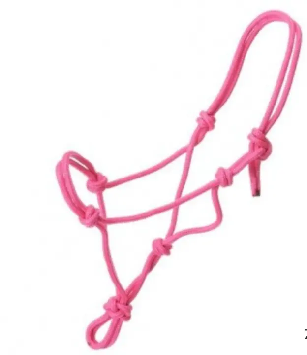 Pink - Miniature Poly Rope Tied Halter 1