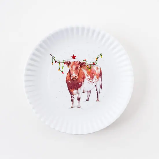 Christmas Longhorn Plates 1