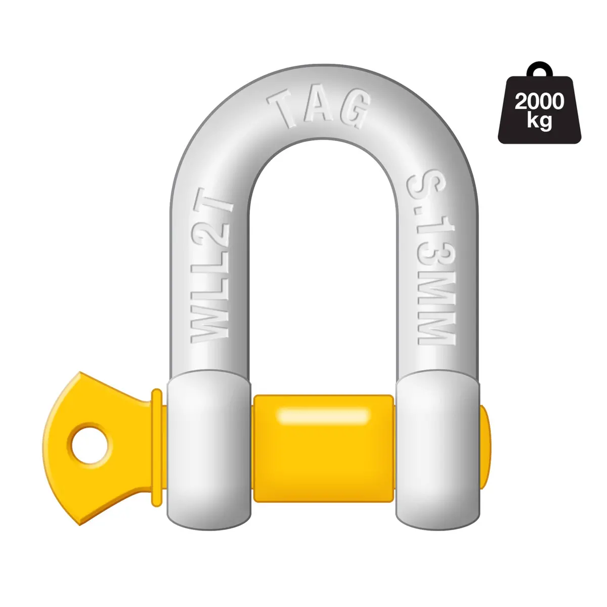 Tag D-Shackle - 13Mm, 2000Kg, Drop Forged Carbon Steel 1
