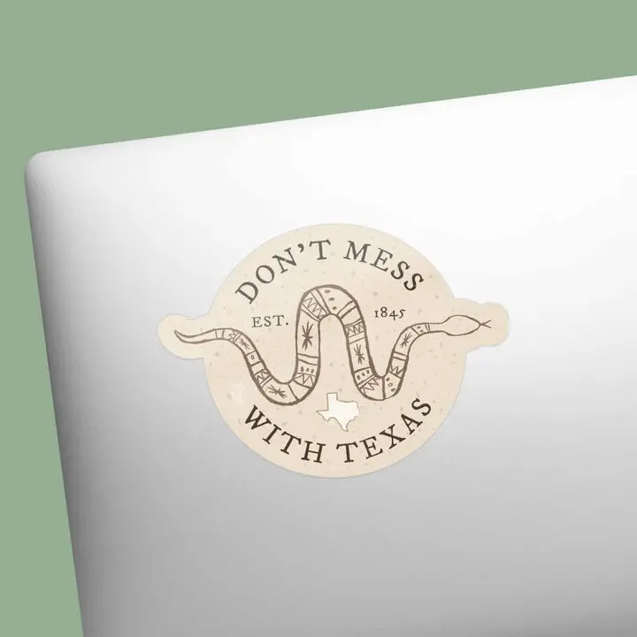 Don't Mess With Texas Rattlesnake Sticker 1