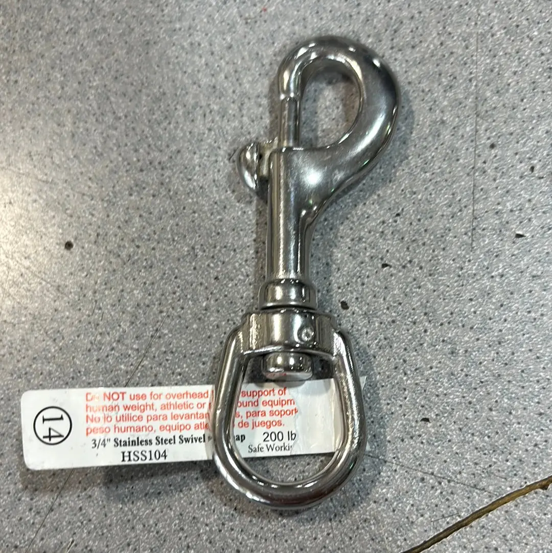 3/4" Stainless Steel Swivel Eye Snap #14 1