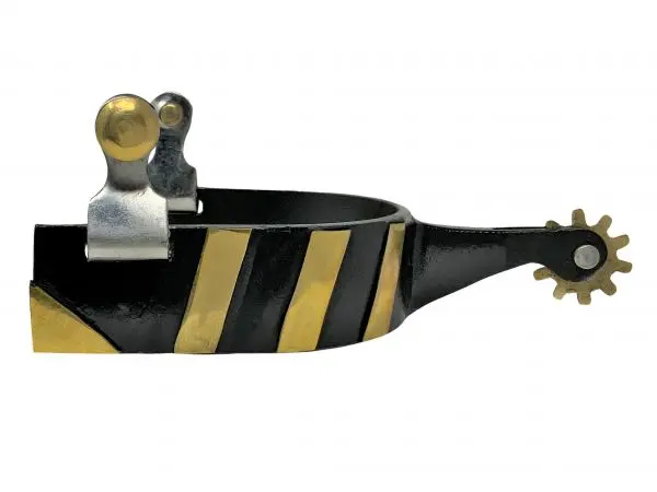 Showman Mens Black Steel Spurs 1