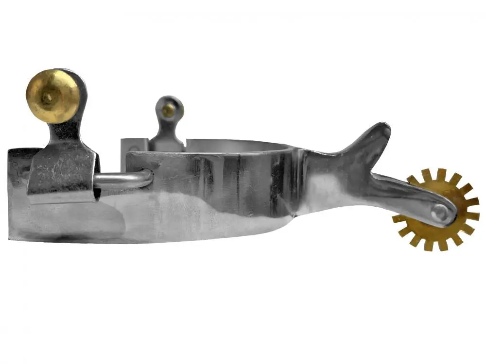 Showman ® Stainless Steel Spurs With Brass Rowels 1