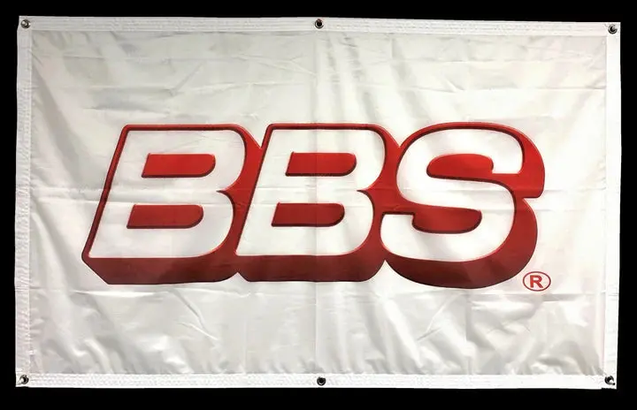 Classic Bbs Logo Flag (White) - 3'X5' 1