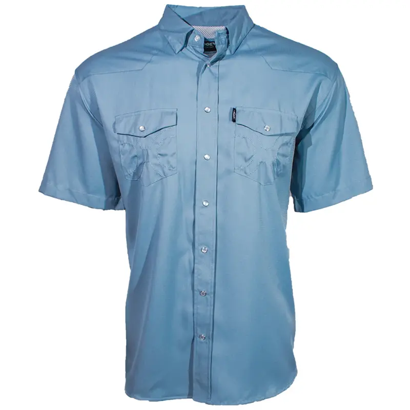 Hooey: Men's Ashley Blue Short-Sleeve Pearl Snap 1