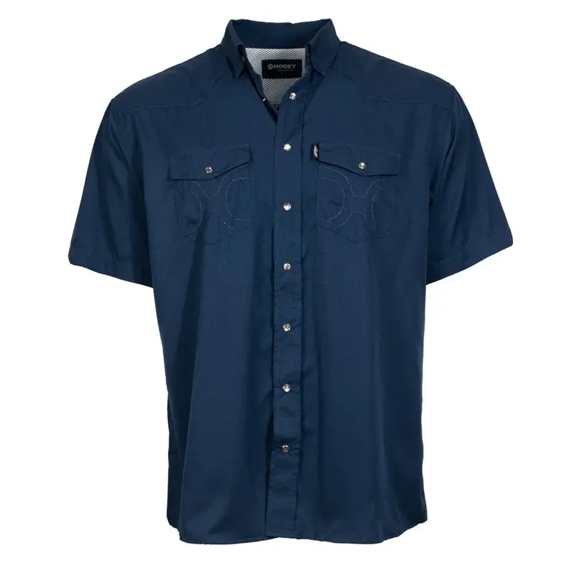 Hooey: Navy Short Sleeve Pearl Snap Shirt 1
