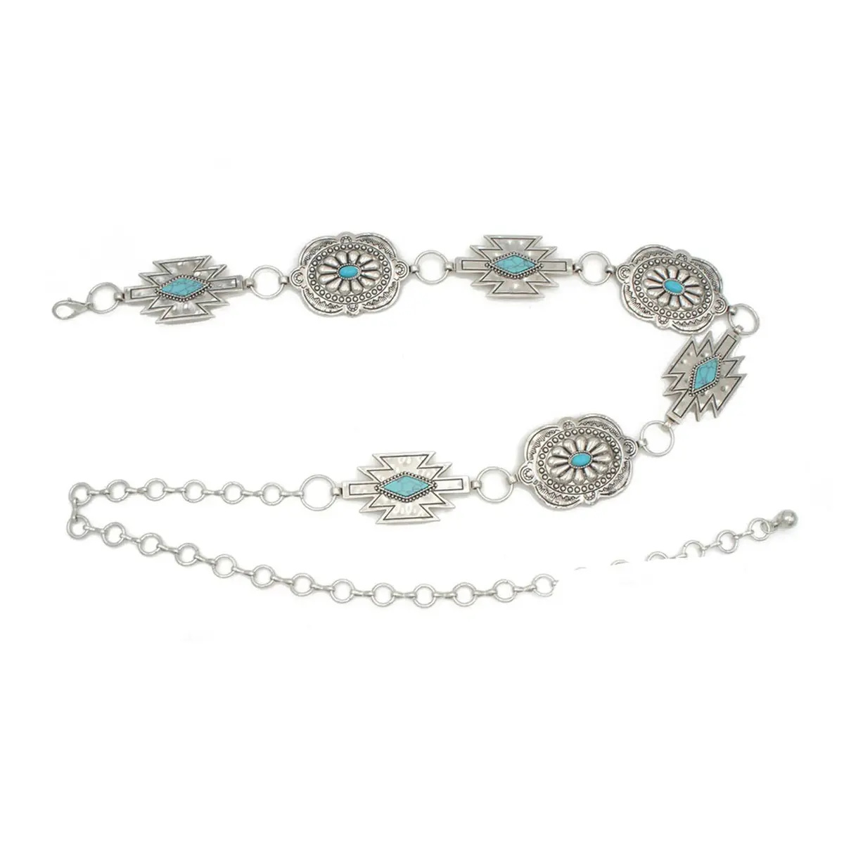 Western Aztec Concho Chain Belt 1