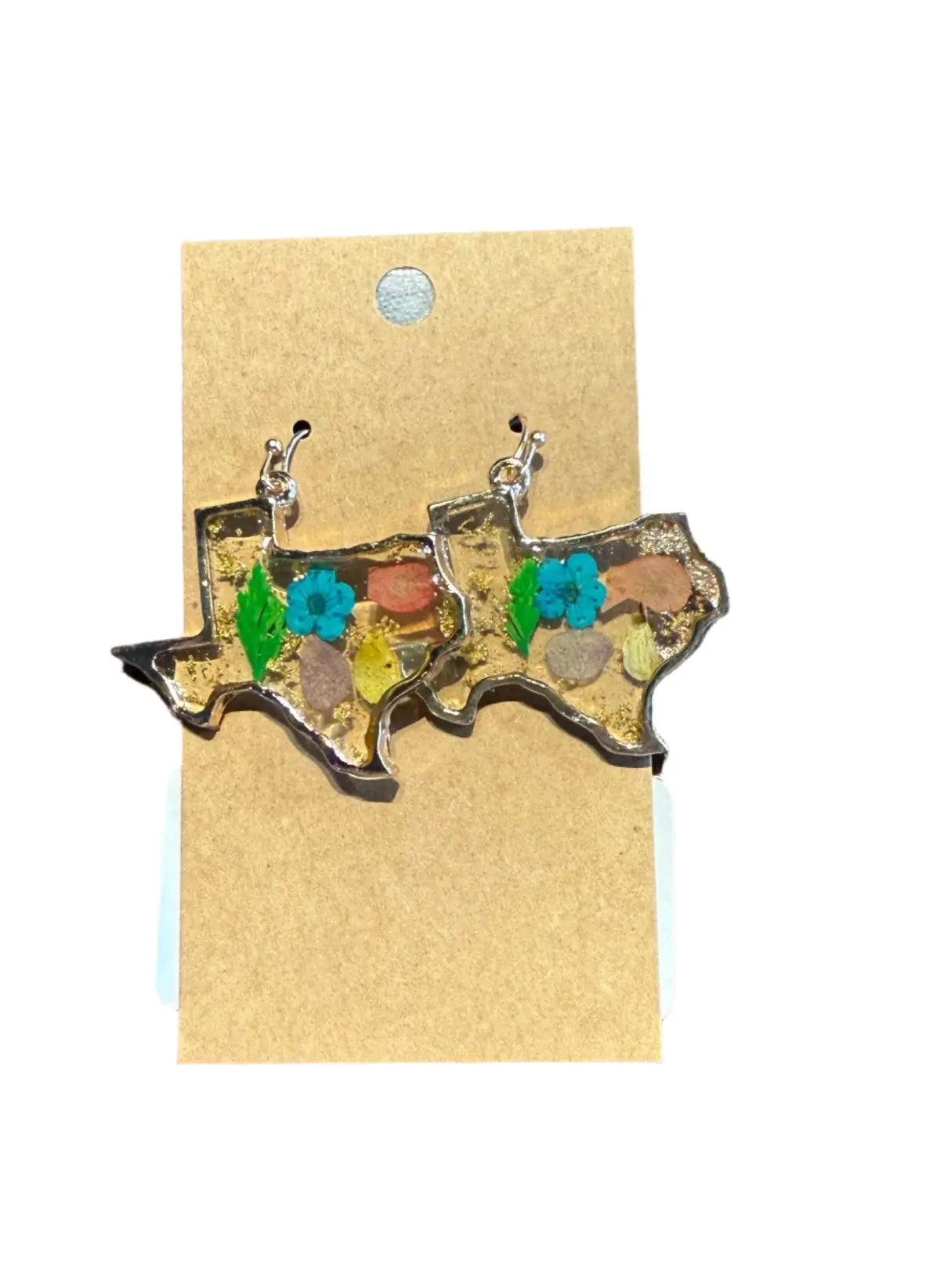 Large Texas Resin Earrings - Pink/Blue 1