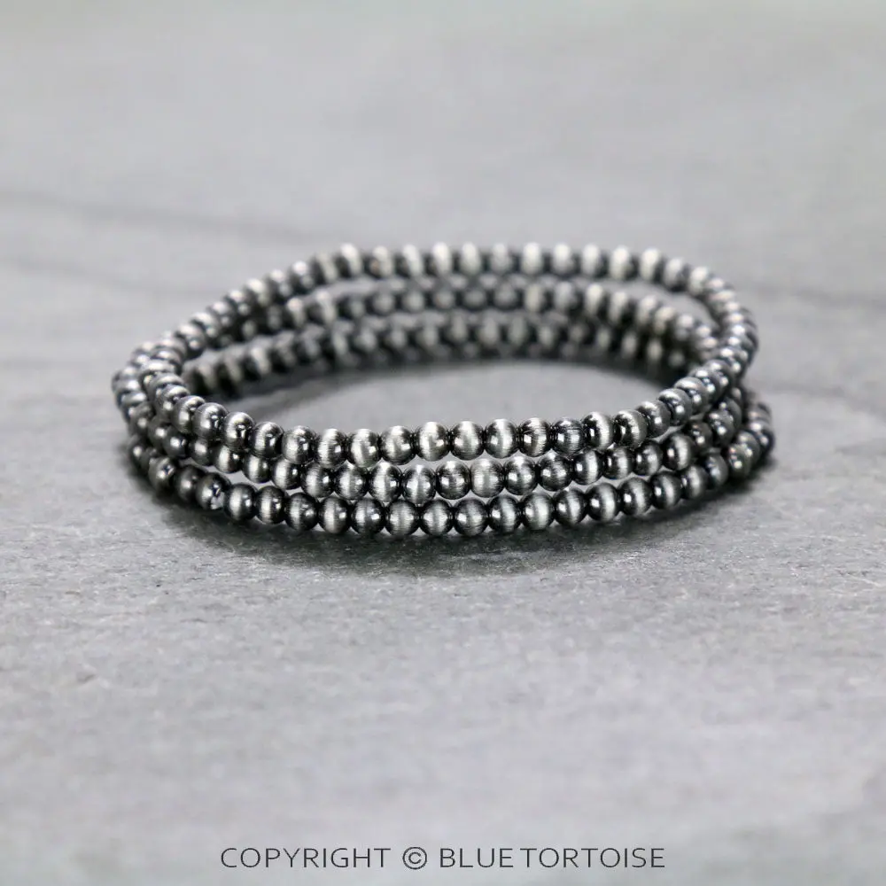 Navajo Style Pearl Stackable Bracelet 1