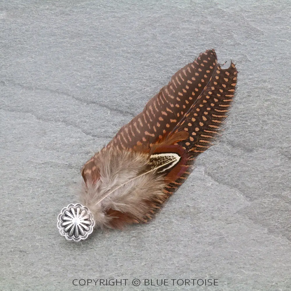 5.5″ Feather & Concho Hat Pin 1