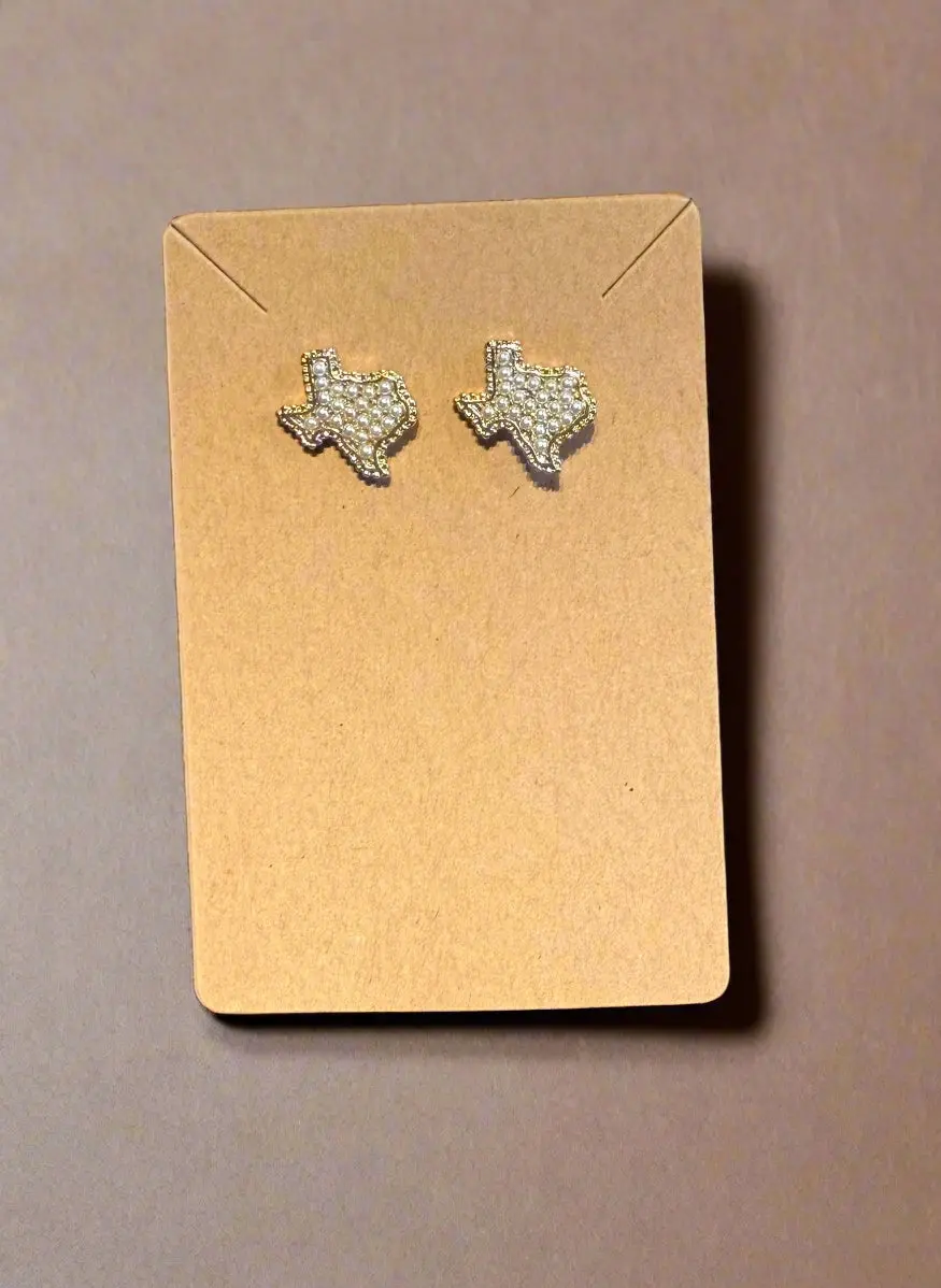 Gold Dipped & Pearl Texas Earrings 1