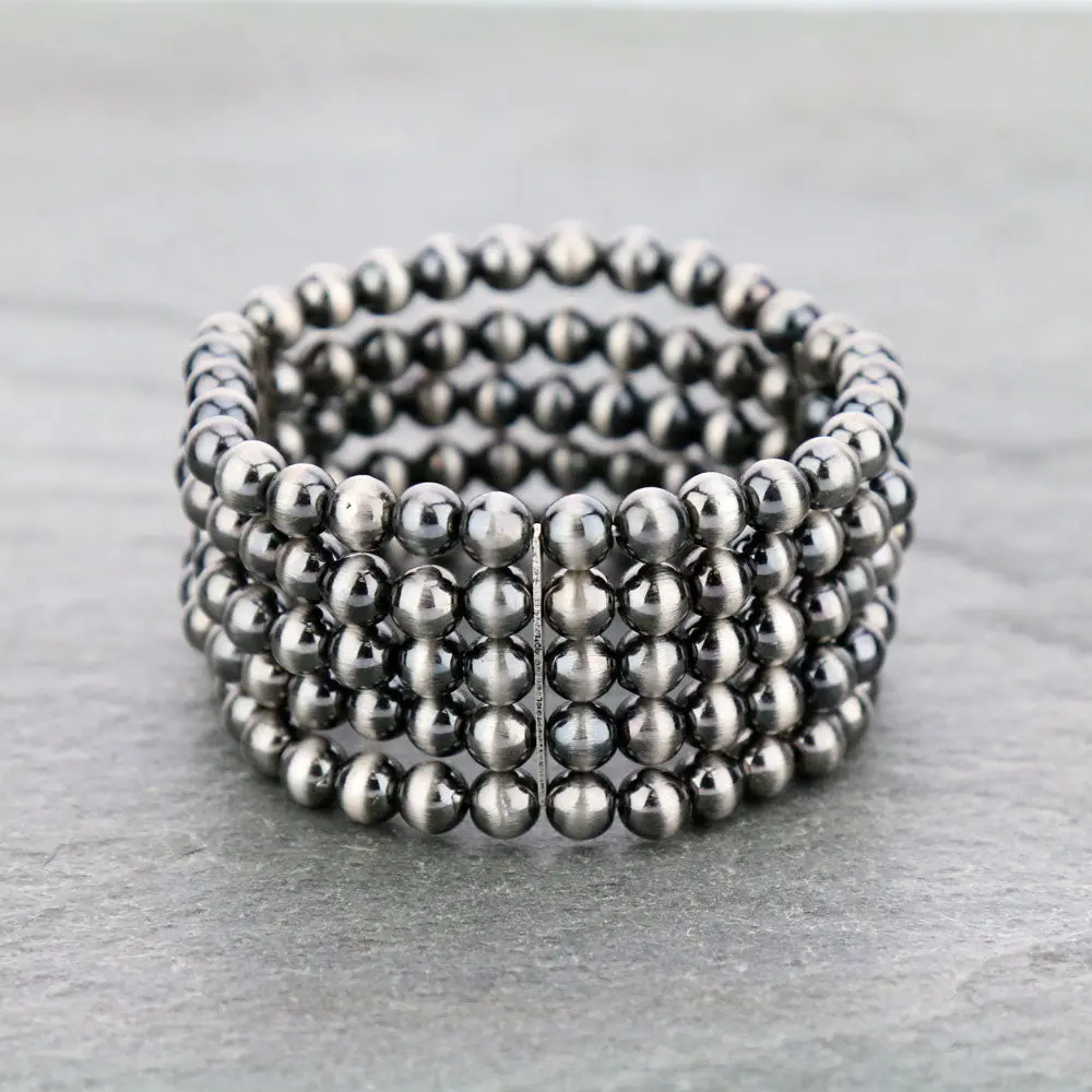 Navajo Style Pearl Stretch Bracelet 1