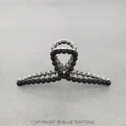 4.5" Stone Bead Hair Claw Clip - Black 1