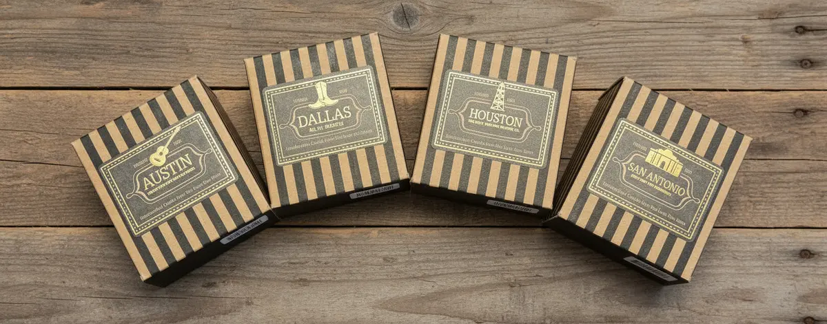 Assorted Texas Cities Candles 1