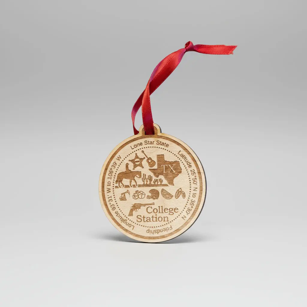 College Station Wood Ornament 1
