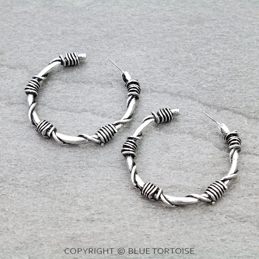 2″ Western Twisted Wire Hoop Earrings 1