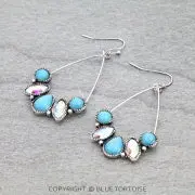 Western Teardrop Stone Dangle Earrings 1