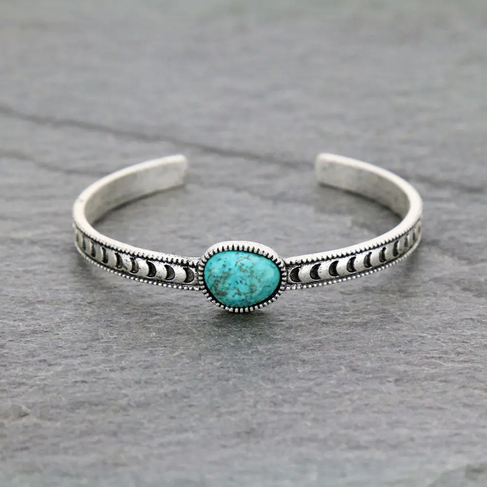 Natural Stone “C” Cuff Bracelet 1