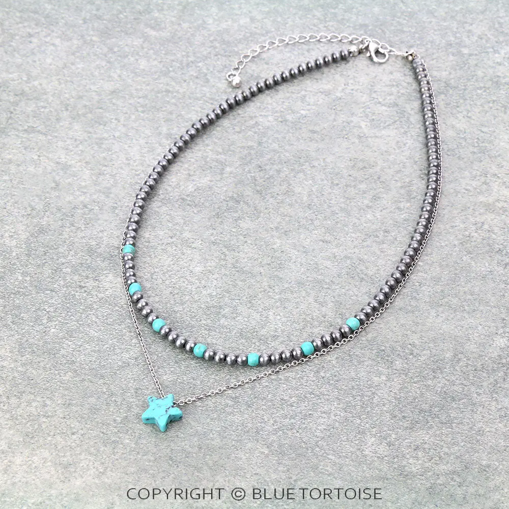 Star Stone 2Row Necklace 1