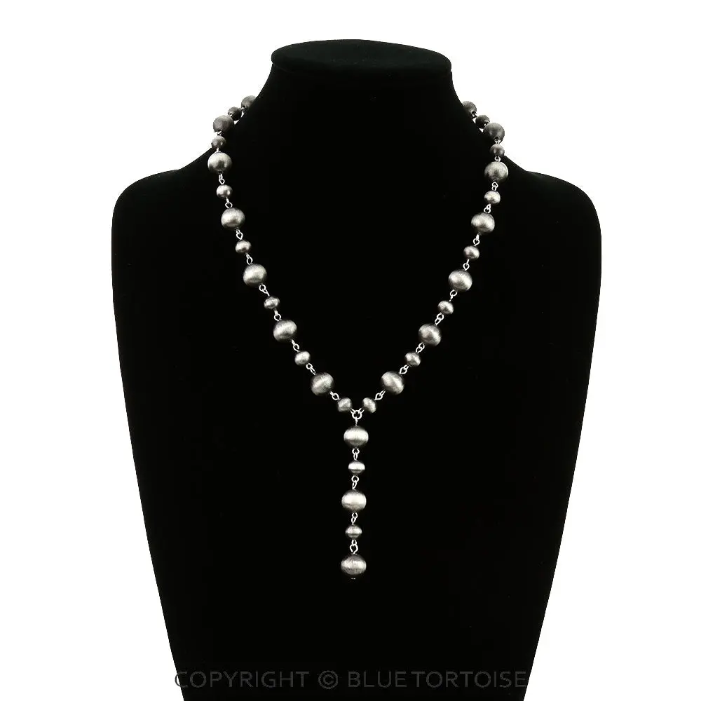 Navajo Style Pearl Y Necklace 1